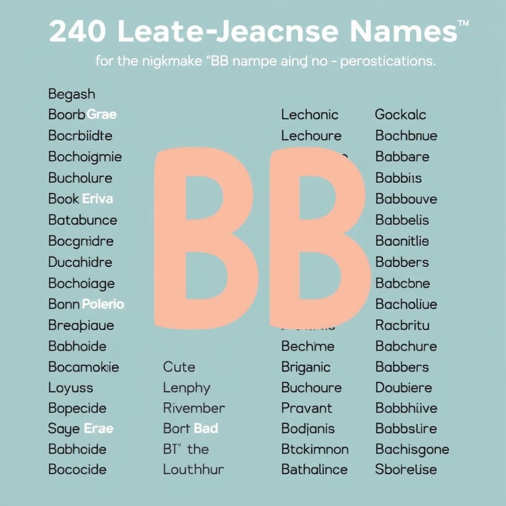 แนะนำ 240 ชื่อดี บีบี ซ้ำไม่ได้